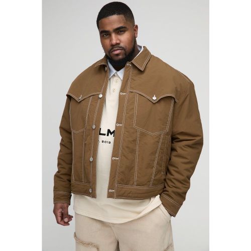 Grande taille - Veste matelassée à coutures contrastantes - XXXL - Boohooman - Modalova