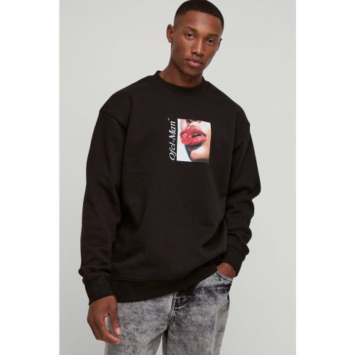 Sweat oversize à imprimé cerise - S - Boohooman - Modalova
