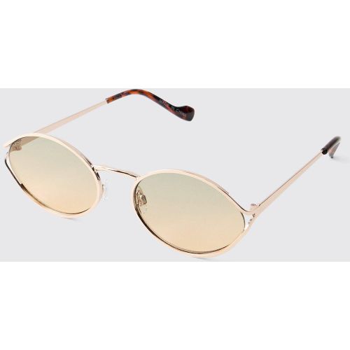 Lunettes de soleil rondes argentées - ONE SIZE - Boohooman - Modalova