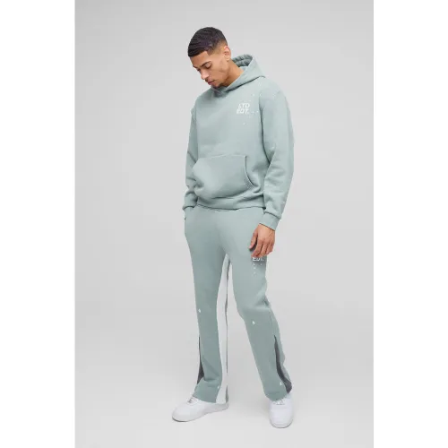 Survêtement oversize zippé à taches de peinture - S - Boohooman - Modalova