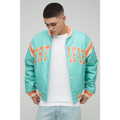 Bomber oversize à écussons homme - S - Boohooman - Modalova