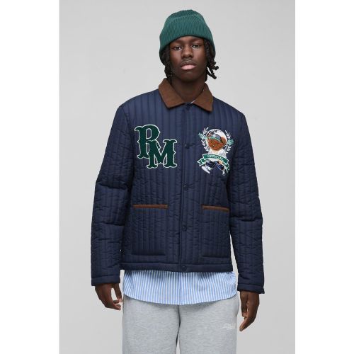 Veste matelassée à écusson homme - S - Boohooman - Modalova