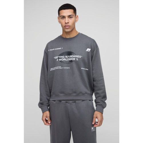 Sweat oversize à imprimés multiples homme - S - Boohooman - Modalova