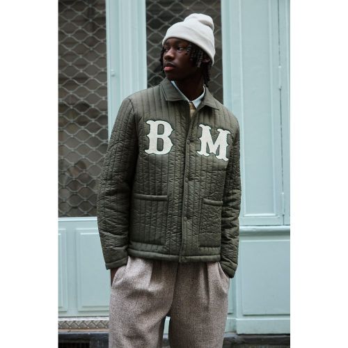 Veste Harrington matelassée à écussons - S - Boohooman - Modalova