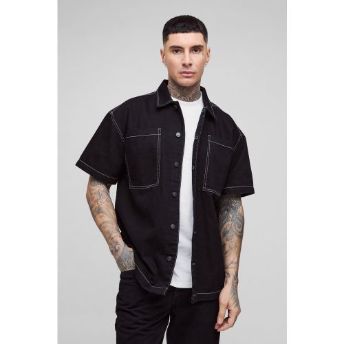 Tall - Veste oversize sans col à coutures contrastantes - S - Boohooman - Modalova