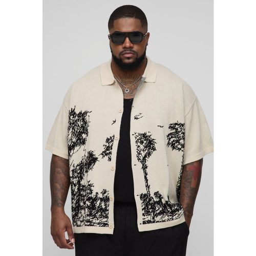 Grande taille - Chemise oversize en maille - 2XL - Boohooman - Modalova