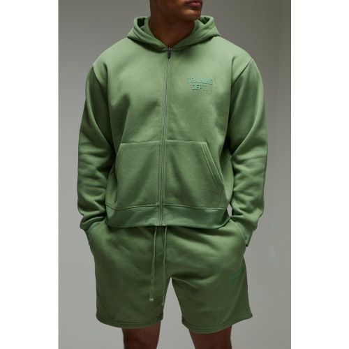 Ensemble oversize zippé avec short - 2XL - Boohooman - Modalova