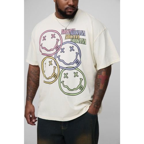 Grande taille - T-shirt oversize à imprimé Nirvana - 2XL - Boohooman - Modalova
