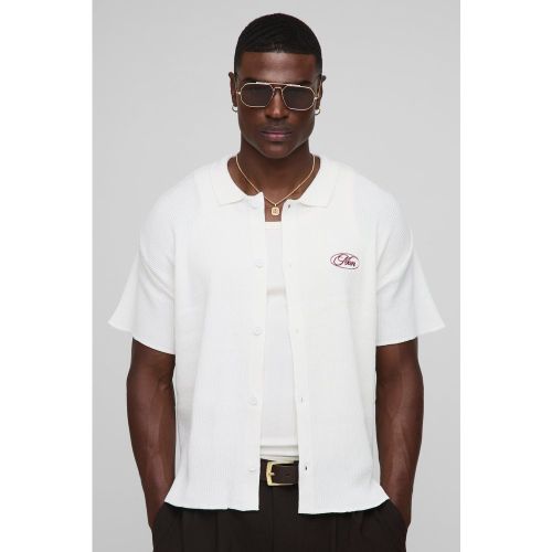 Chemise oversize côtelée - MAN - S - Boohooman - Modalova