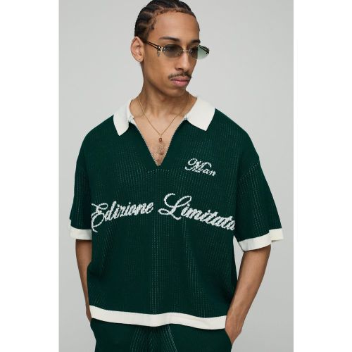 Polo oversize côtelé - MAN - S - Boohooman - Modalova