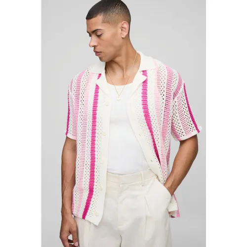 Chemise oversize rayée à coutures apparentes - S - Boohooman - Modalova