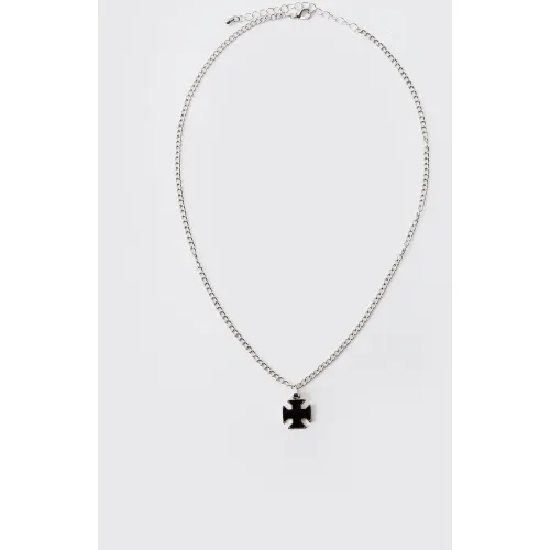 Collier à pendentif croix en - ONE SIZE - Boohooman - Modalova
