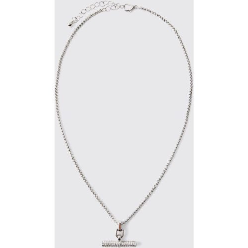 Collier à pendentif strassé - ONE SIZE - Boohooman - Modalova