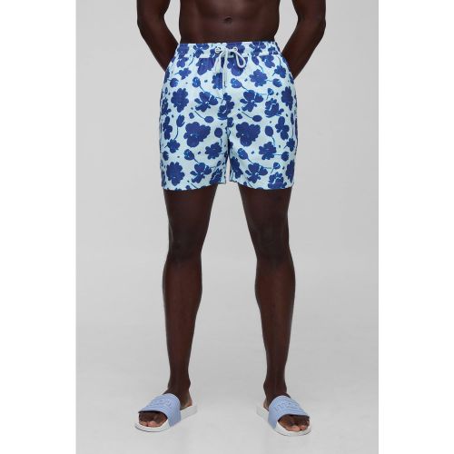 Short de bain mi-long fleuri - S - Boohooman - Modalova