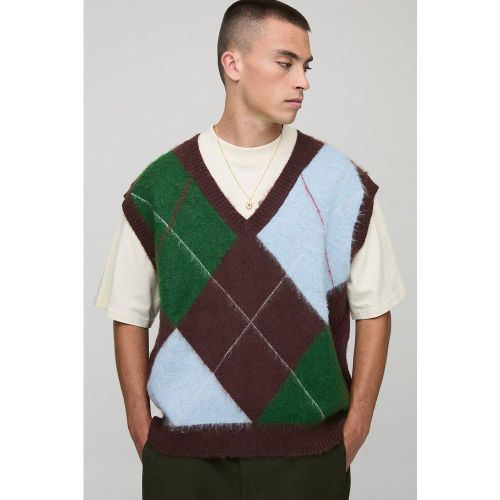Pull oversize à col V en maille - S - Boohooman - Modalova