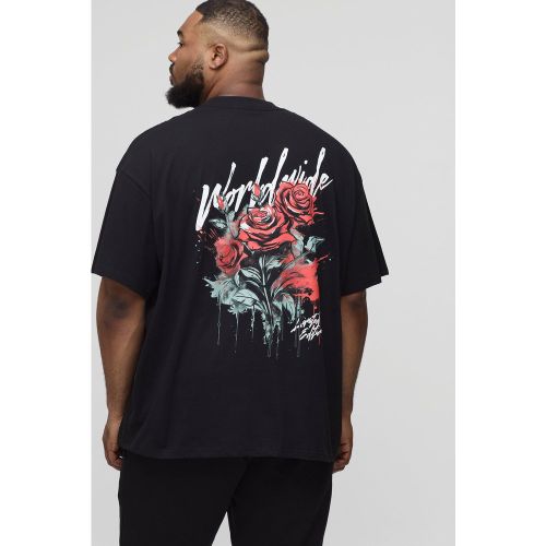 Grande taille - T-shirt oversize à col montant et imprimé - 2XL - Boohooman - Modalova