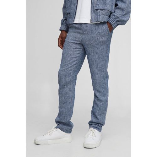 Straight Let Fixed Waist Herringbone Trouser homme - XS - Boohooman - Modalova