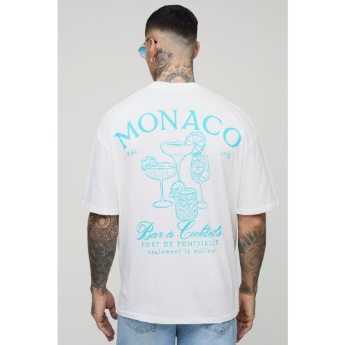 Tall - T-shirt oversize à col montant et imprimé Monaco - 2XL - Boohooman - Modalova