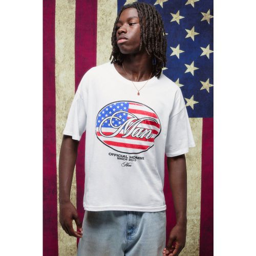 T-shirt oversize imprimé à slogan USA - S - Boohooman - Modalova