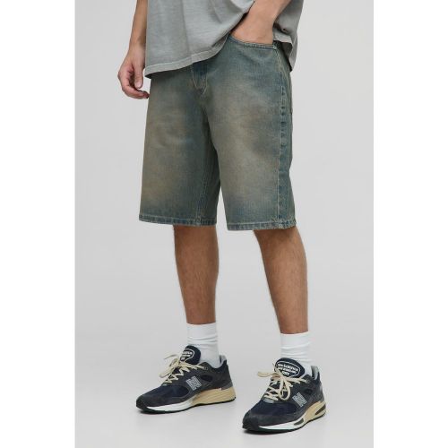 Short large en jean délavé - 28 - Boohooman - Modalova
