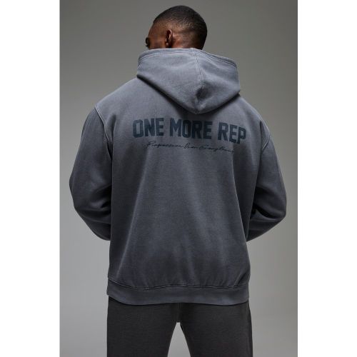 Sweat à capuche oversize délavé à slogan - MAN Active - S - Boohooman - Modalova