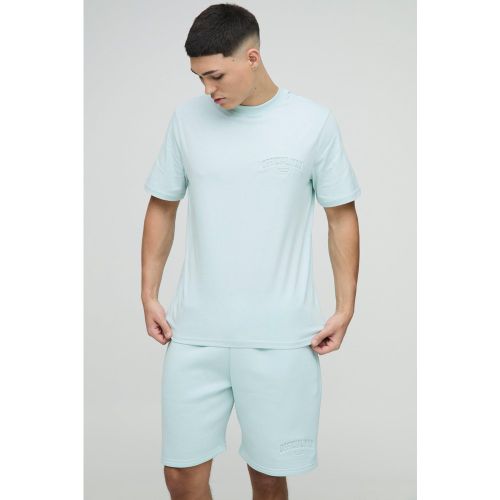 Ensemble universitaire à slogan 25 avec t-shirt et short - S - Boohooman - Modalova