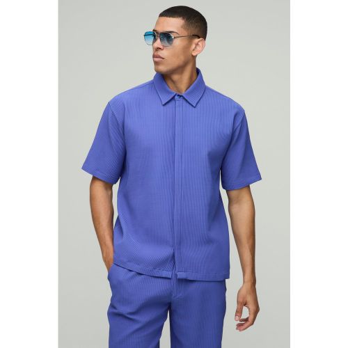 Chemise oversize plissée à manches courtes - S - Boohooman - Modalova