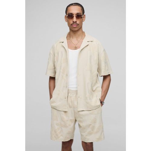 Ensemble oversize avec chemise éponge et short - S - Boohooman - Modalova