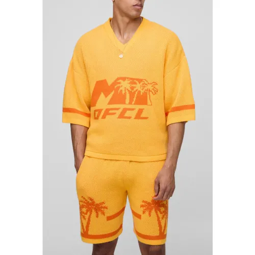Ensemble de baseball oversize à col V et short - Ofcl - S - Boohooman - Modalova