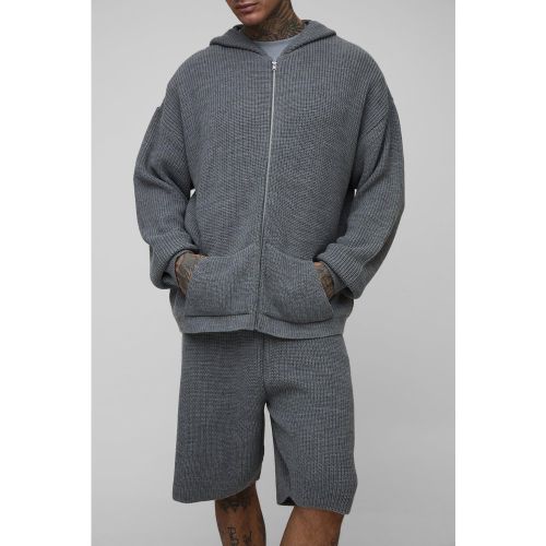 Tall - Ensemble oversize avec sweat à capuche zippé et short - 2XL - Boohooman - Modalova