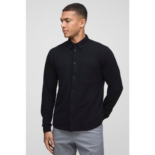 Chemise oversize piqué en jersey - S - Boohooman - Modalova