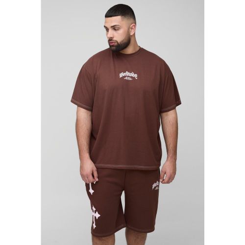 Grande taille - Ensemble oversize à imprimé croix - 2XL - Boohooman - Modalova