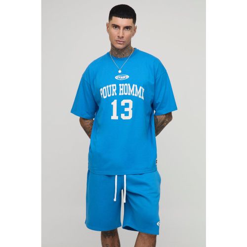 Tall - Ensemble oversize imprimé avec t-shirt et short - 2XL - Boohooman - Modalova