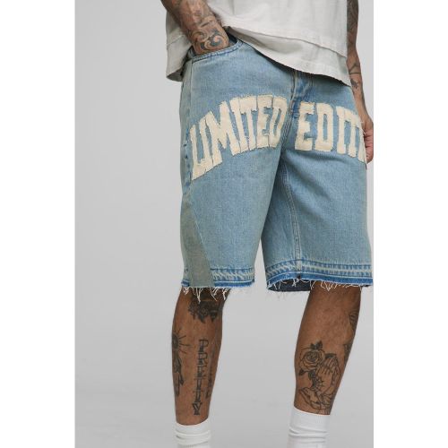 Tall - Short en jean à bords bruts - 30 - Boohooman - Modalova