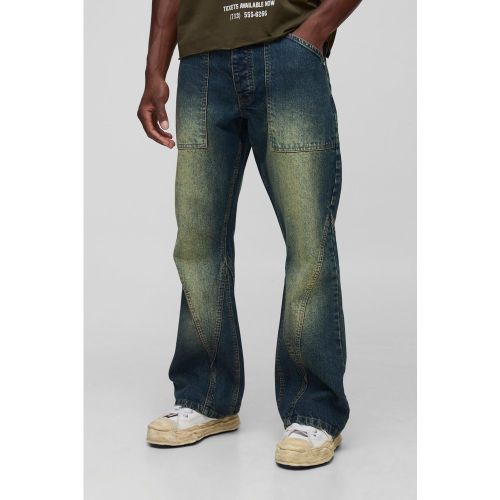 Jean flare large délavé - 28R - Boohooman - Modalova