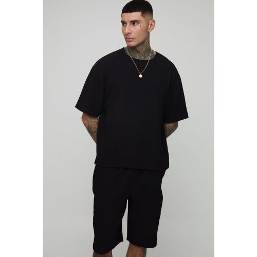 Tall - Ensemble oversize plissé avec t-shirt et short - 2XL - Boohooman - Modalova