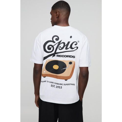 T-shirt oversize imprimé à imprimé Epic Records - S - Boohooman - Modalova