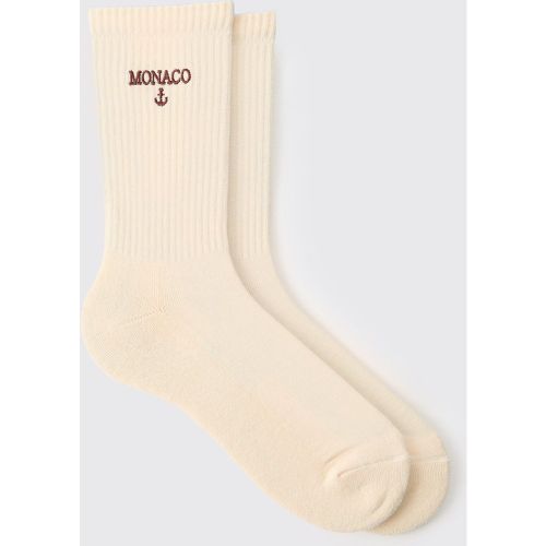 Chaussettes à broderie Monaco - ONE SIZE - Boohooman - Modalova