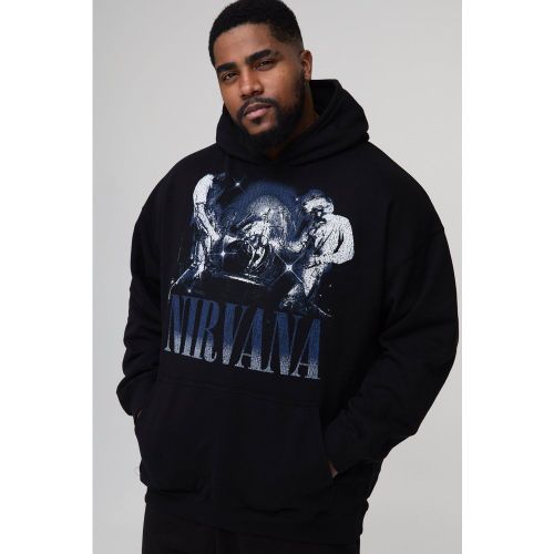Grande taille - Sweat à capuche à imprimé Nirvana homme - 2XL - Boohooman - Modalova