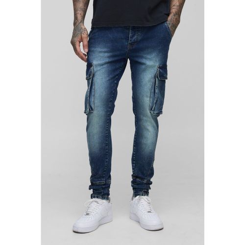 Tall - Jean cargo délavé à coutures apparentes homme - 30 - Boohooman - Modalova