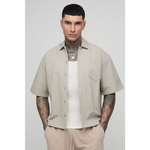 Tall - Chemise oversize technique à manches courtes - 2XL - Boohooman - Modalova