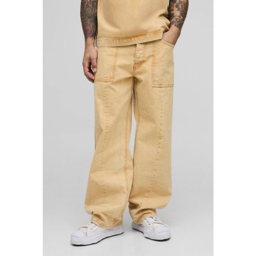 Jean large à empiècements contrastants - 28R - Boohooman - Modalova