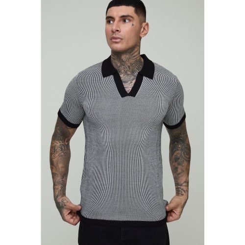 Tall - Polo rayé en maille - 2XL - Boohooman - Modalova