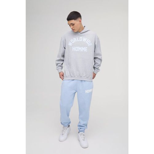Survêtement oversize délavé à slogan - S - Boohooman - Modalova