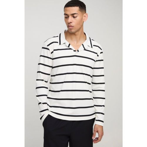 Polo rayé à manches longues - S - Boohooman - Modalova