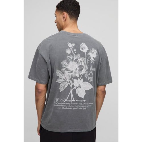 T-shirt oversize délavé fleuri - S - Boohooman - Modalova