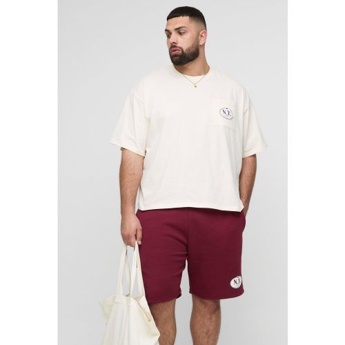 Grande taille - Ensemble oversize imprimé avec t-shirt et short - 2XL - Boohooman - Modalova