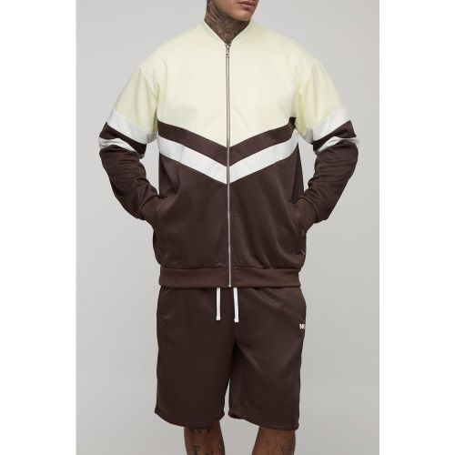 Tall - Ensemble avec veste color block à col montant et short - MAN - 2XL - Boohooman - Modalova
