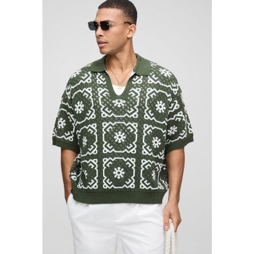 Polo oversize en crochet - S - Boohooman - Modalova