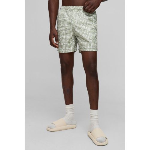 Short de bain mi-long à carreaux homme - S - Boohooman - Modalova